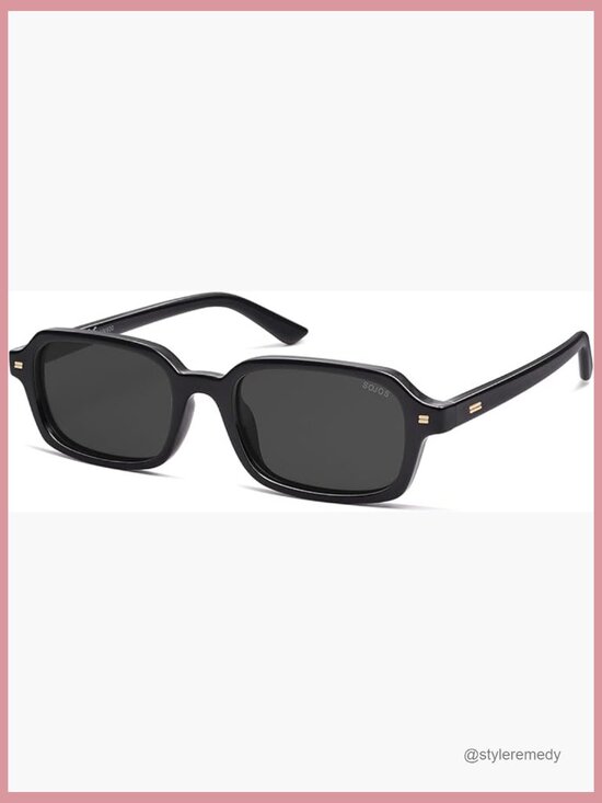 Trendy Rectangle Polarized Sunglasses with Thin Slim Square Frames main image 4